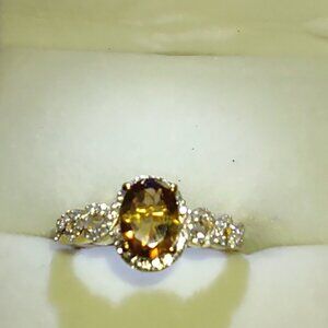 Tourmaline and zircon ring